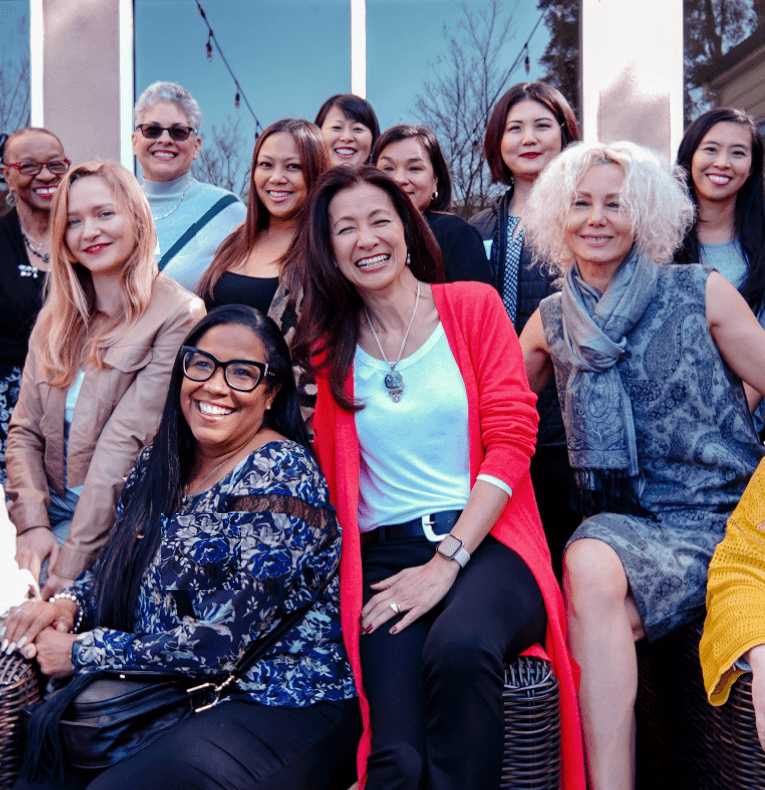 Bernadette with a group of members
